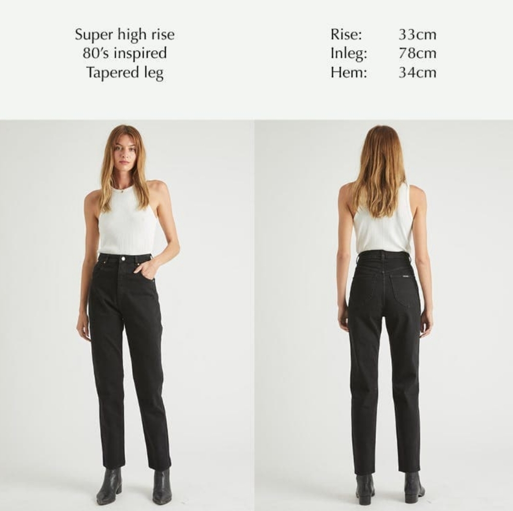 Rolla's Elle High Rise Relaxed Straight in Black